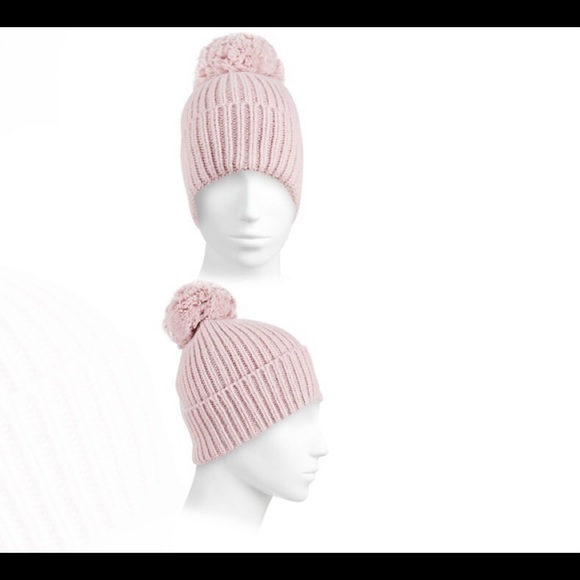 Rib-Knit & Faux Fur Pom-Pom Beanie - Picture 3 of 3